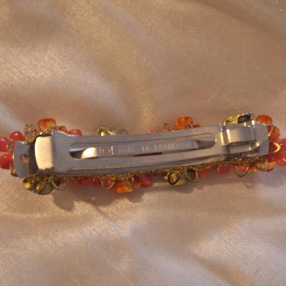 Pink & Green Resin Flower Barrette - Picture 2 of 2